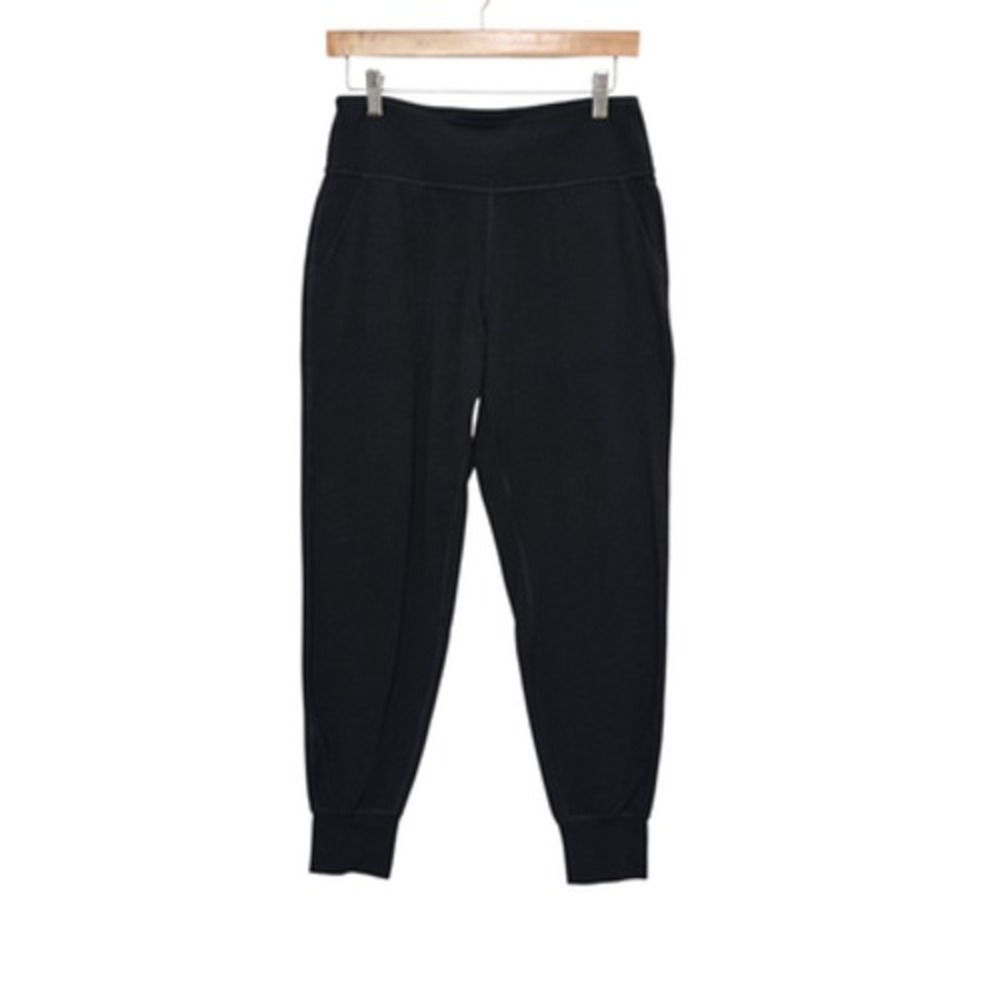 Lululemon Pants Womens 10 Black Joggers Cuffed Ankle Pockets Lounge Athleisure